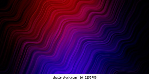 Dark Blue, Red vector layout with curves. Colorful abstract illustration with gradient curves. Best design for your ad, poster, banner.