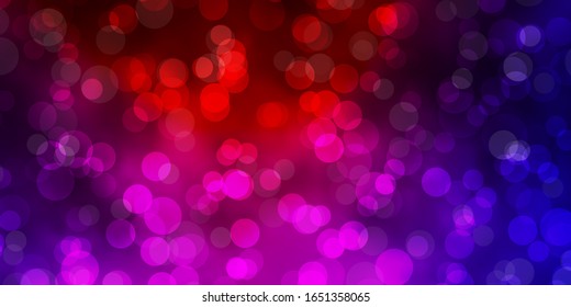 Dark Blue, Red vector layout with circle shapes. Modern abstract illustration with colorful circle shapes. Design for your commercials.