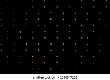 Dark blue, red vector layout with latin alphabet. Shining colorful illustration with isolated letters. The pattern can be used for school, grammar websites.