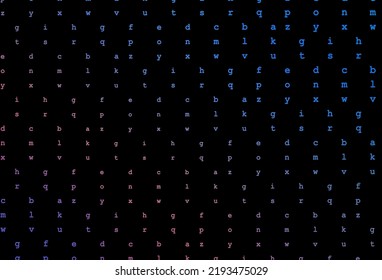 Dark blue, red vector layout with latin alphabet. Abstract illustration with colored latin alphabet. Smart design for your business advert of university.