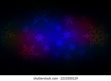 Dark Blue, Red vector layout in New Year style. Simple gradient illustration with Christmas attributes. Pattern for school, grammar websites.