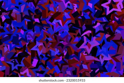 Dark Blue, Red vector layout with bright stars. Glitter abstract illustration with colored stars. Best design for your ad, poster, banner.