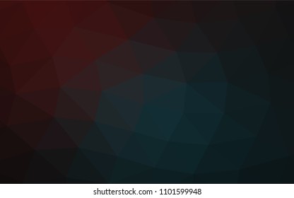 Dark Blue, Red vector low poly background. Colorful illustration in abstract style with gradient. The best triangular design for your business.