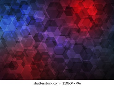 Dark Blue, Red vector low poly pattern. A sample with polygonal shapes. The elegant pattern can be used as part of a brand book.