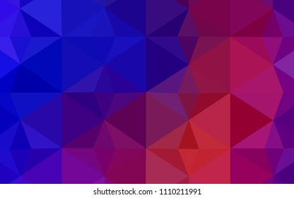 Dark Blue, Red vector low poly cover. Elegant bright polygonal illustration with gradient. The template for cell phone's backgrounds.
