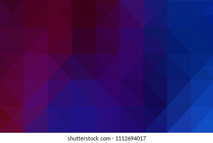 Dark Blue, Red vector low poly layout. Polygonal abstract illustration with gradient. Pattern for a brand book's backdrop.