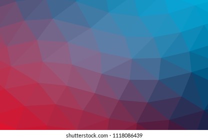 Dark Blue, Red vector low poly low poly. Shining illustration, which consist of triangles. Brand new design for your business.