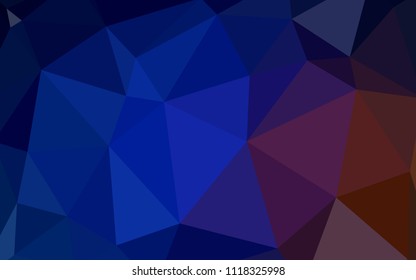 Dark Blue, Red vector low poly texture. Shining colorful illustration with triangles. Brand new style for your business design.