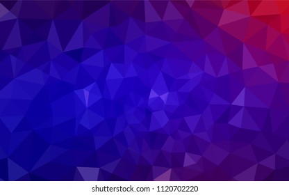 Dark Blue, Red vector low poly cover. Modern abstract illustration with triangles. Brand new style for your business design.