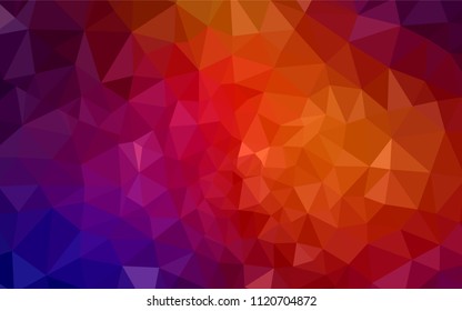Dark Blue, Red vector low poly cover. Colorful illustration in abstract style with triangles. Best triangular design for your business.