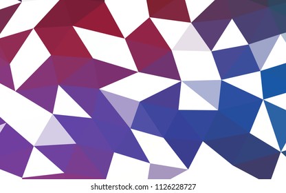 Dark Blue, Red vector low poly low poly. Geometric illustration in Origami style with gradient.  The template can be used as a background for cell phones.
