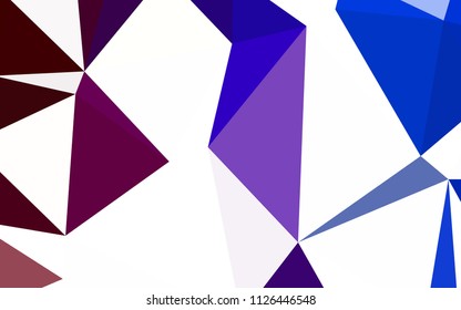 Dark Blue, Red vector low poly cover. Modern abstract illustration with triangles. Brand new style for your business design.