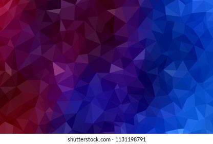 Dark Blue, Red vector low poly cover. Shining polygonal illustration, which consist of triangles. Brand new style for your business design.