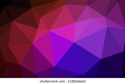 Dark Blue, Red vector low poly cover. Glitter abstract illustration with an elegant triangles. Completely new template for your banner.