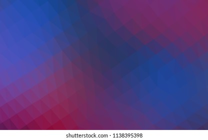 Dark Blue, Red vector low poly texture. Triangular geometric sample with gradient.  The polygonal design can be used for your web site.