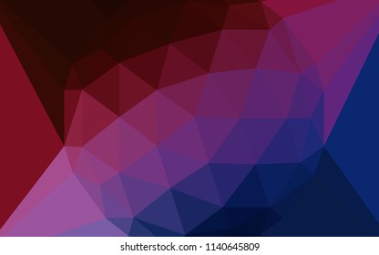 Dark Blue, Red vector low poly layout with a diamond. Illustration in halftone style with triangles. Triangular pattern for your design.