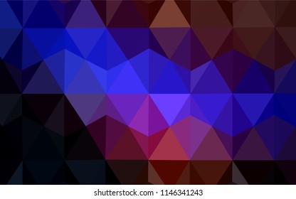 Dark Blue, Red vector low poly texture. Shining colorful illustration with triangles. A new texture for your web site.