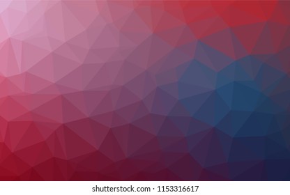 Dark Blue, Red vector low poly cover. Modern geometrical abstract illustration with gradient. The elegant pattern can be used as part of a brand book.