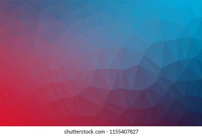 Dark Blue, Red vector low poly cover. Creative illustration in halftone style with gradient. The best triangular design for your business.