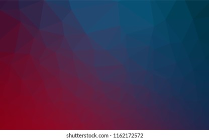 Dark Blue, Red vector low poly texture. Glitter abstract illustration with an elegant design. The completely new template can be used for your brand book.