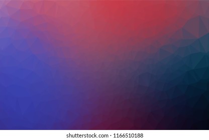 Dark Blue, Red vector low poly layout. Creative geometric illustration in Origami style with gradient. The polygonal design can be used for your web site.