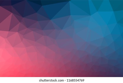 Dark Blue, Red vector low poly cover. Colorful abstract illustration with gradient. The best triangular design for your business.