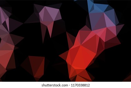 Dark Blue, Red vector low poly cover. Glitter abstract illustration with an elegant design. Triangular pattern for your business design.