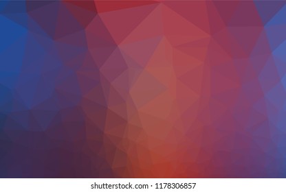 Dark Blue, Red vector low poly cover. Brand new colored illustration in blurry style with gradient. Triangular pattern for your business design.