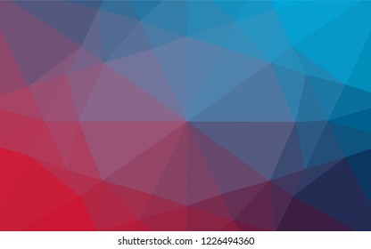 Dark Blue, Red vector low poly texture. Colorful illustration in abstract style with gradient. The template can be used as a background for cell phones.