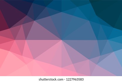 Dark Blue, Red vector low poly texture. A completely new color illustration in a vague style. Triangular pattern for your business design.