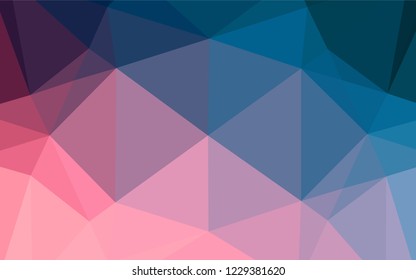 Dark Blue, Red vector low poly cover. Triangular geometric sample with gradient.  A completely new design for your business.