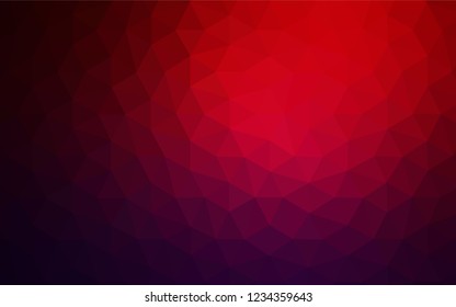 Dark Blue, Red vector low poly layout. Polygonal abstract illustration with gradient. Triangular pattern for your design.