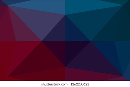 Dark Blue, Red vector low poly layout. Modern geometrical abstract illustration with gradient. Brand new design for your business.