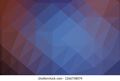 Dark Blue, Red vector low poly cover. Creative illustration in halftone style with gradient. Polygonal design for your web site.