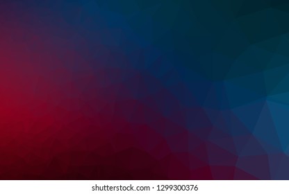 Dark Blue, Red vector low poly texture. Colorful abstract illustration with gradient. Polygonal design for your web site.