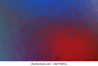 Dark Blue, Red vector low poly texture. A sample with polygonal shapes. Triangular pattern for your business design.