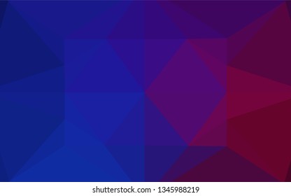 Dark Blue, Red vector low poly texture. Creative illustration in halftone style with gradient. A completely new template for your business design.