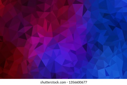 Dark Blue, Red vector low poly layout. Colorful illustration in abstract style with triangles. Completely new template for your banner.