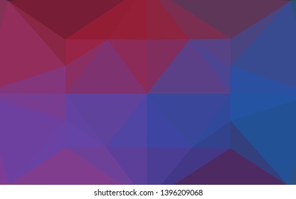 Dark Blue, Red vector low poly cover. Geometric illustration in Origami style with gradient.  The elegant pattern can be used as part of a brand book.