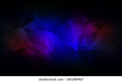 Dark Blue, Red vector low poly background. Colorful illustration in polygonal style with gradient. A new texture for your web site.