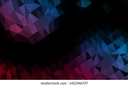 Dark Blue, Red vector low poly layout. A vague abstract illustration with gradient. New texture for your design.