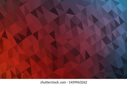 Dark Blue, Red vector low poly texture. A completely new color illustration in a vague style. Polygonal design for your web site.