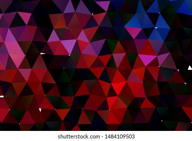 Dark Blue, Red vector low poly texture. Geometric illustration in Origami style with gradient. The best triangular design for your business.
