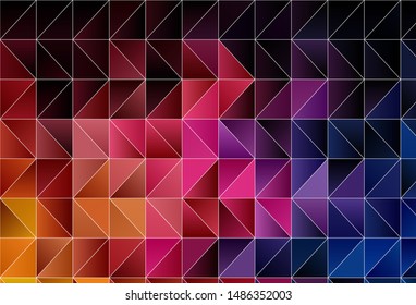 Dark Blue, Red vector low poly background. Geometric illustration in Origami style with gradient.  A completely new design for your leaflet.