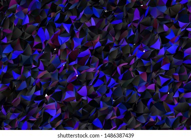 Dark Blue, Red vector low poly background. Elegant bright polygonal illustration with gradient. Triangular pattern for your design.