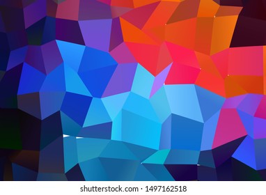 Dark Blue, Red vector low poly layout. Glitter abstract illustration with an elegant triangles. Brand new style for your business design.