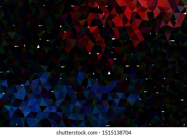 Dark Blue, Red vector low poly texture. A completely new color illustration in a vague style. Textured pattern for background.