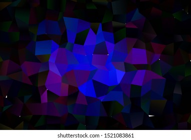 Dark Blue, Red vector low poly texture. Elegant bright polygonal illustration with gradient. Brand new style for your business design.