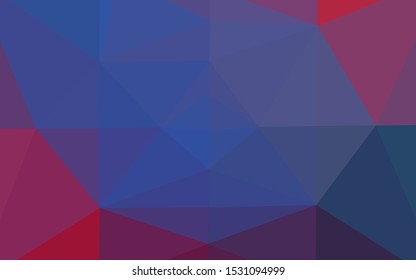 Dark Blue, Red vector low poly layout. Colorful abstract illustration with gradient. New texture for your design.