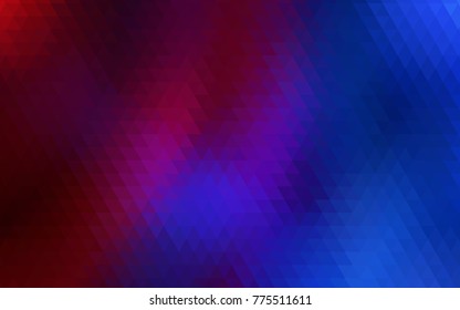 Dark Blue, Red vector low poly template. Colorful illustration in abstract style with gradient. Triangular pattern for your business design.